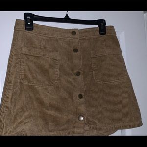 Brown Button Skirt, Never worn, Corduroy material